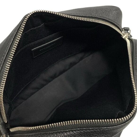 SAINT LAURENT PARIS Lou Camera Bag Cream Black Coated Canvas Leather 838-072125 - Picture 11 of 14